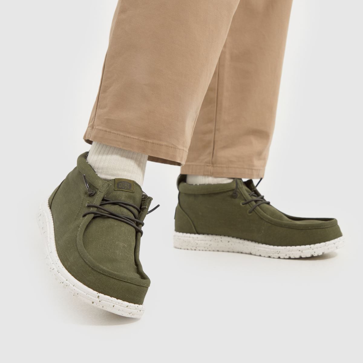 HEYDUDE Wally Mid sportcipő khaki színben