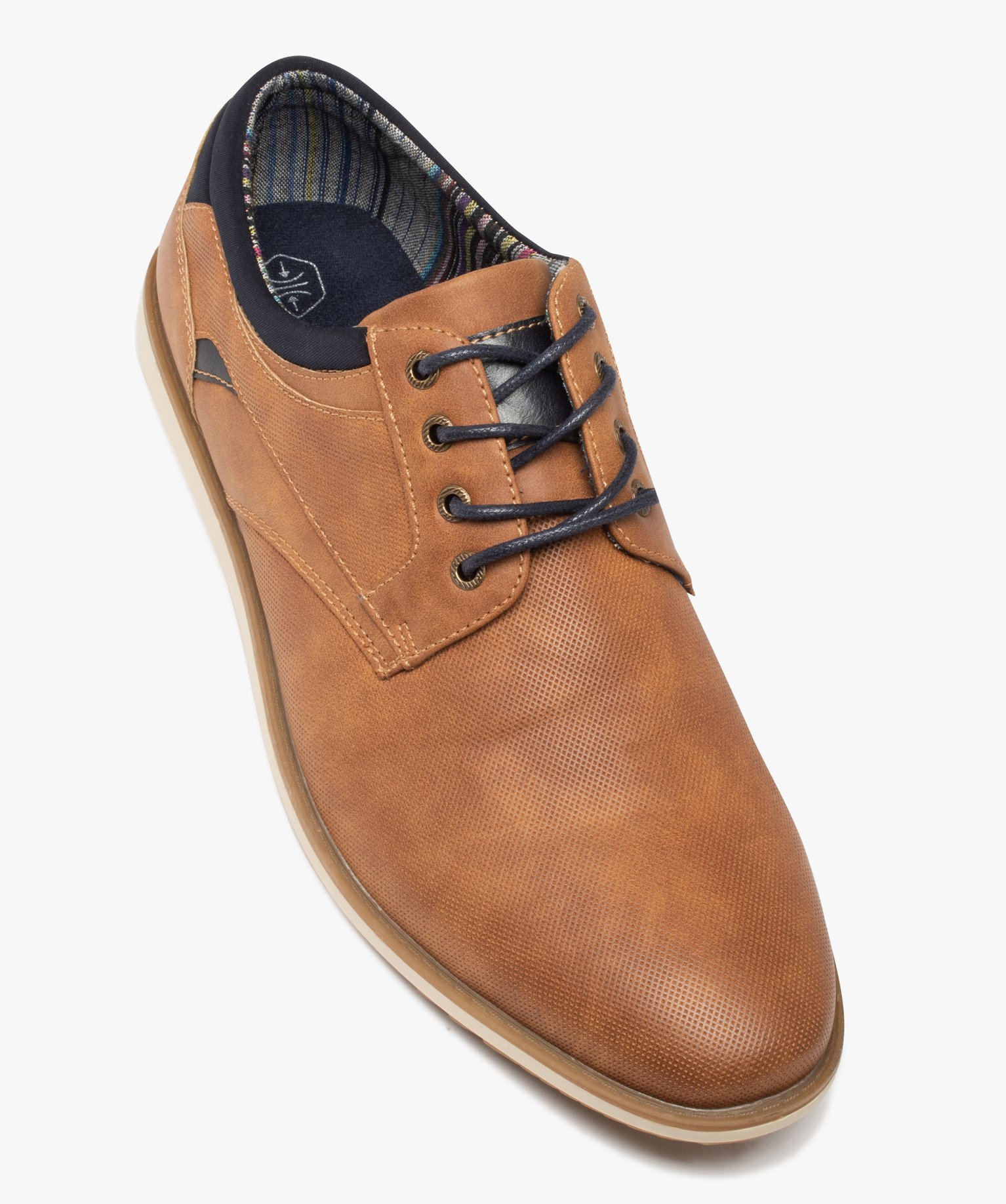 Derbies homme unis à semelle contrastante camel | GEMO
