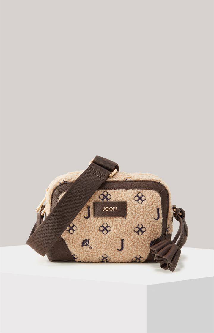 Schultertasche Decoro Peluche Cloe in Beige