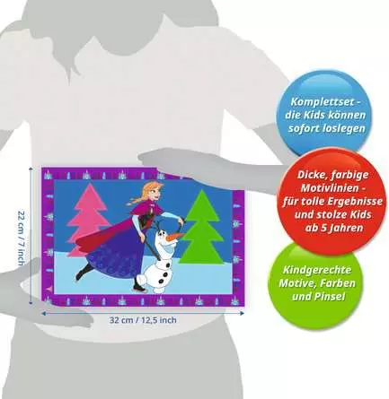 CreArt Die Eiskönigin - Malen nach Zahlen für Kinder ab 5 Jahren