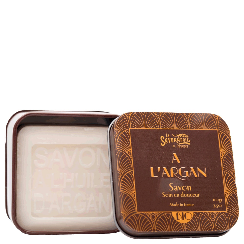 La savonnerie de nyons Savon 100g à l'Huile d'Argan BIO et Boîte Métal Savon