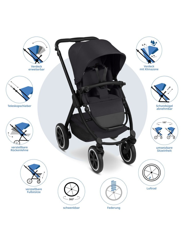ABC-Design 6in1 Kombi-Kinderwagen-Set Samba 2 inkl. in schwarz günstig kaufen onesize