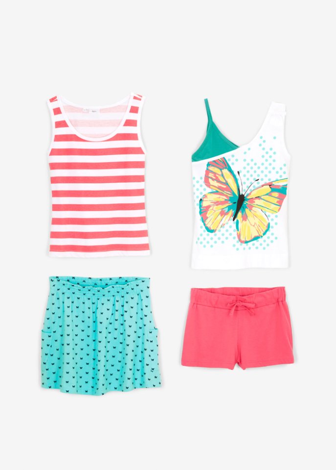 Mädchen Strandoutfit (4-tlg. Set) aus Bio-Baumwolle