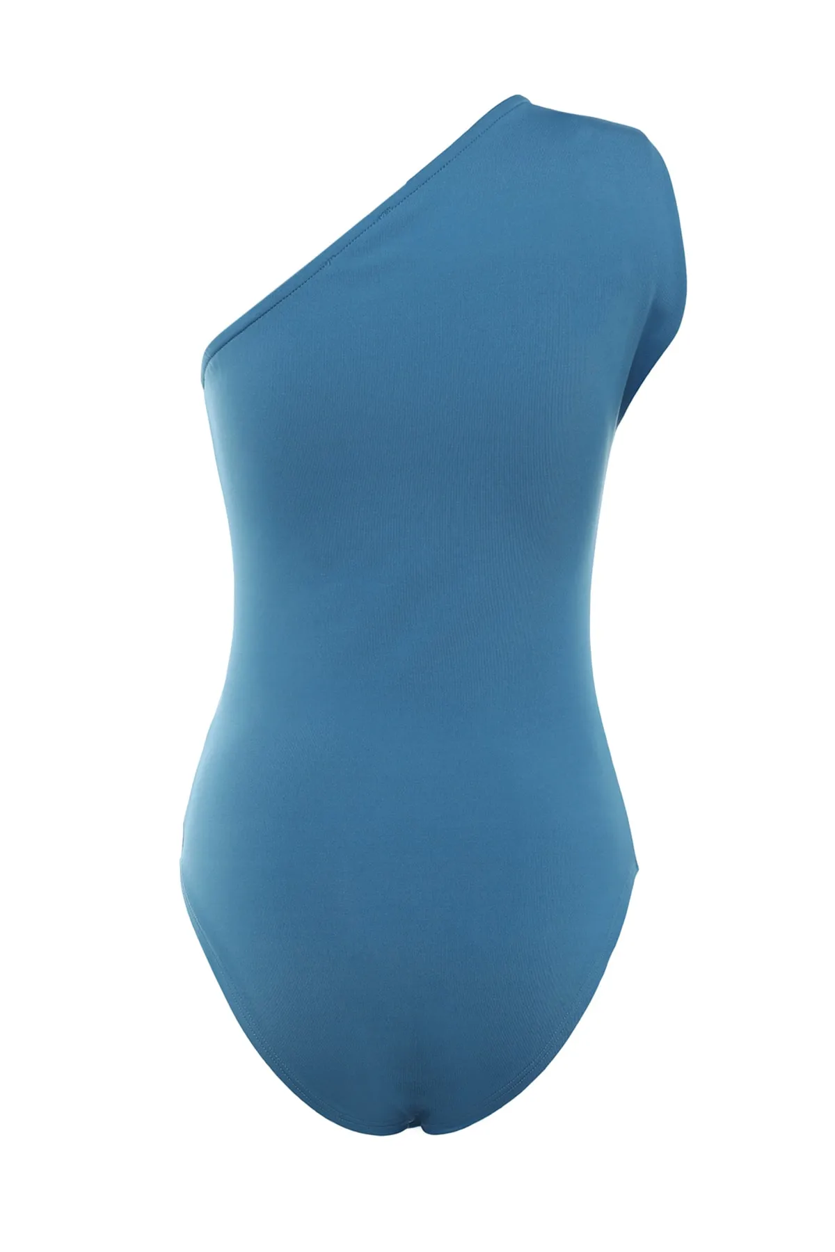 Trendyol Collection  Indigoblauer, asymmetrischer Kragen, flexibler Strickbody mit Druckknöpfen an der Unterseite TWOSS22BD00014