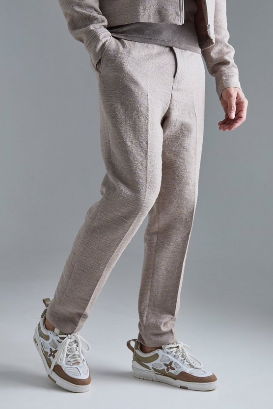 Tall strukturierte Baumwoll Jacquard-Hose