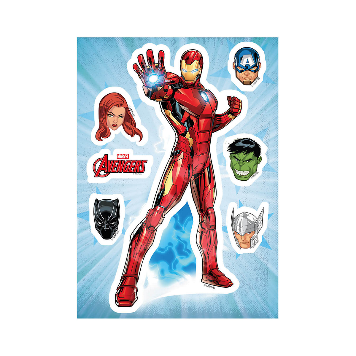 Essbare Tortendeko Avengers mit großem Iron Man