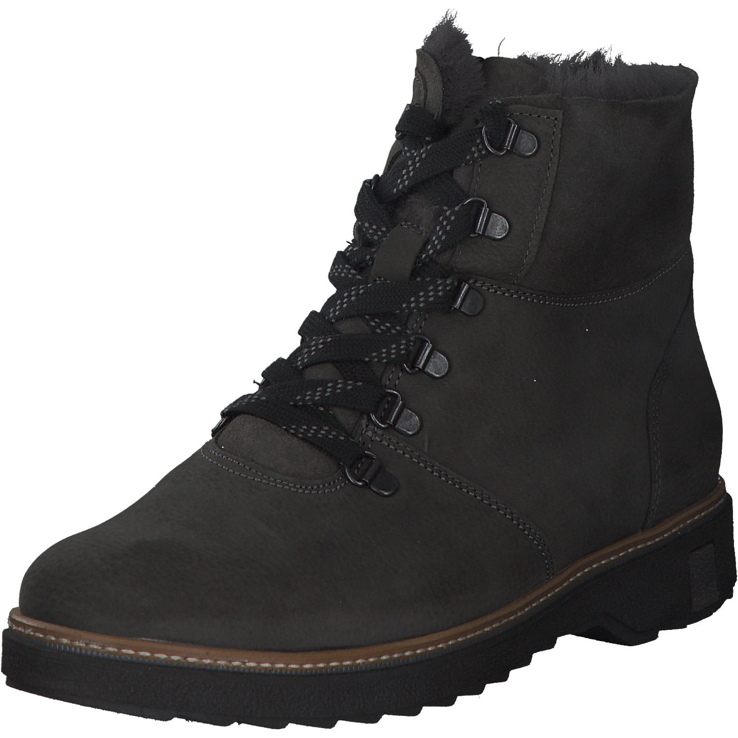 Waldläufer Hitmoi 911802, Winterstiefeletten, Damen, Grau (Carbon/Black)