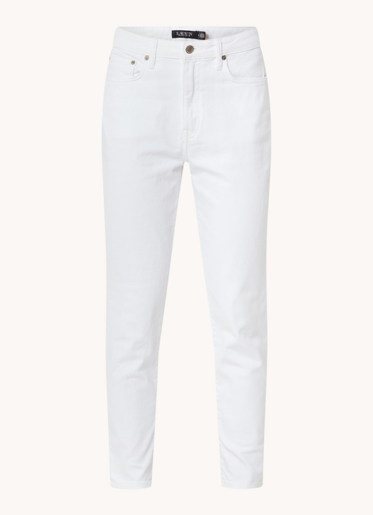 Calça jeans cropped de cintura média e corte justo da Ralph Lauren com bolsos laterais.