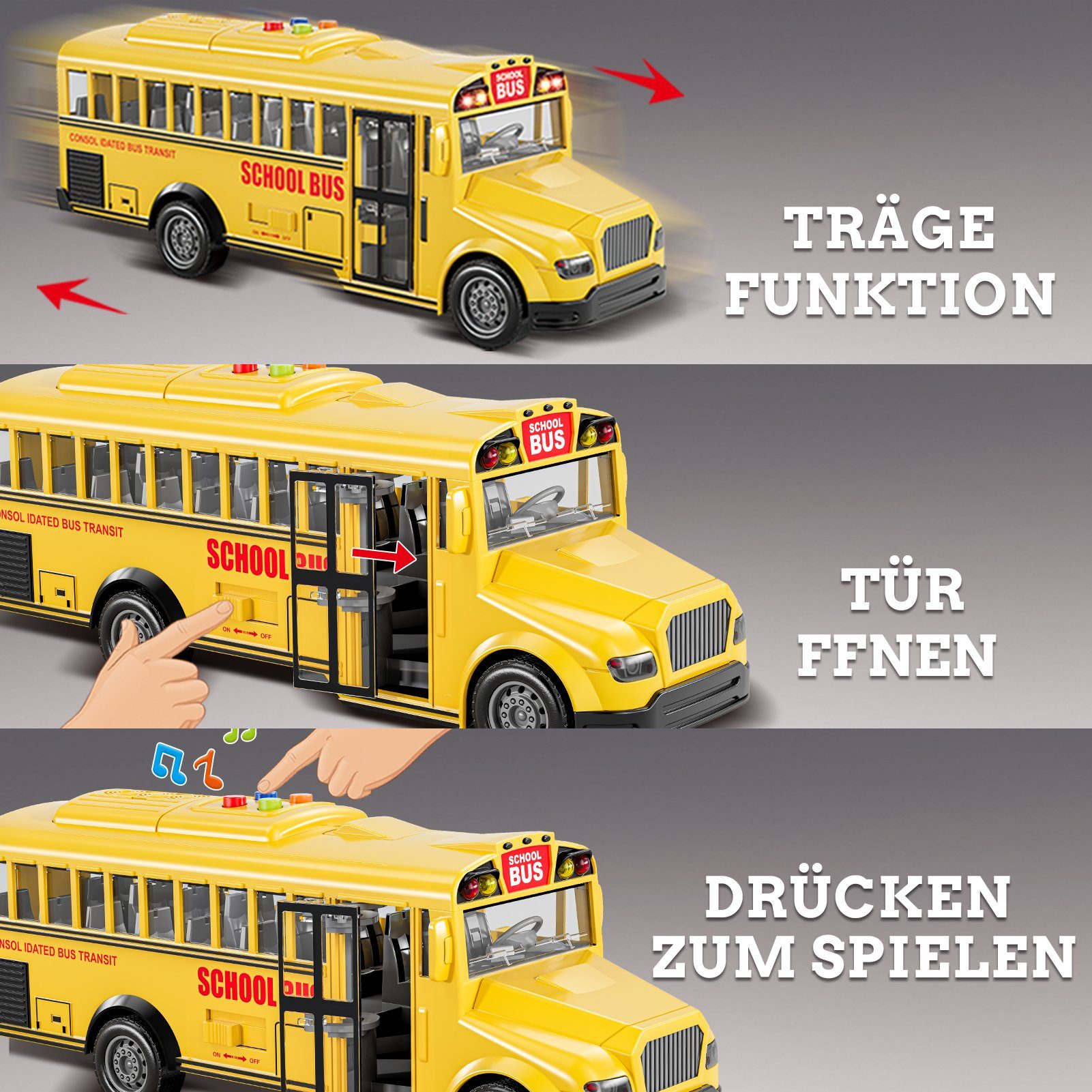 Esun Spielzeug-Auto Spielzeugauto ab 234jahre, 1:16 cars spielzeug mit Sound und Licht, (Set, Komplettset), bus spielzeug für Kinder, Geschenk junge 2 3 4 5 jahre