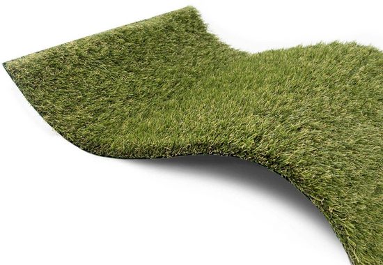 Kunstrasen ARIZONA, Primaflor-Ideen in Textil, rechteckig, Höhe: 37 mm, Drainagefunktion, strapazierfähig, UV-stabil, für Balkon & Terrasse