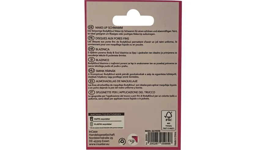 BODY&SOUL TOOLS Make-Up-Schwamm