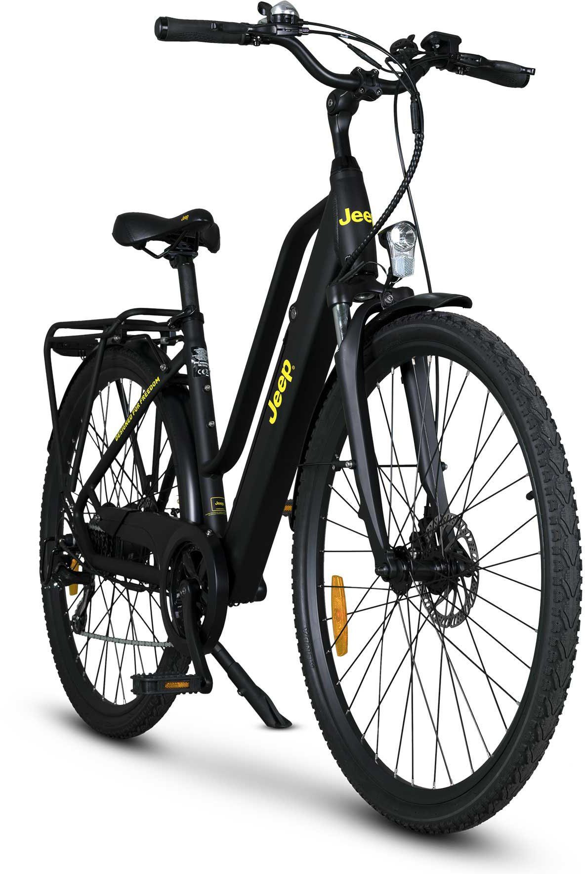 Jeep E-Bikes E-Bike TLR 7010, 7 Gang, Kettenschaltung, Heckmotor, (mit Akku-Ladegerät)