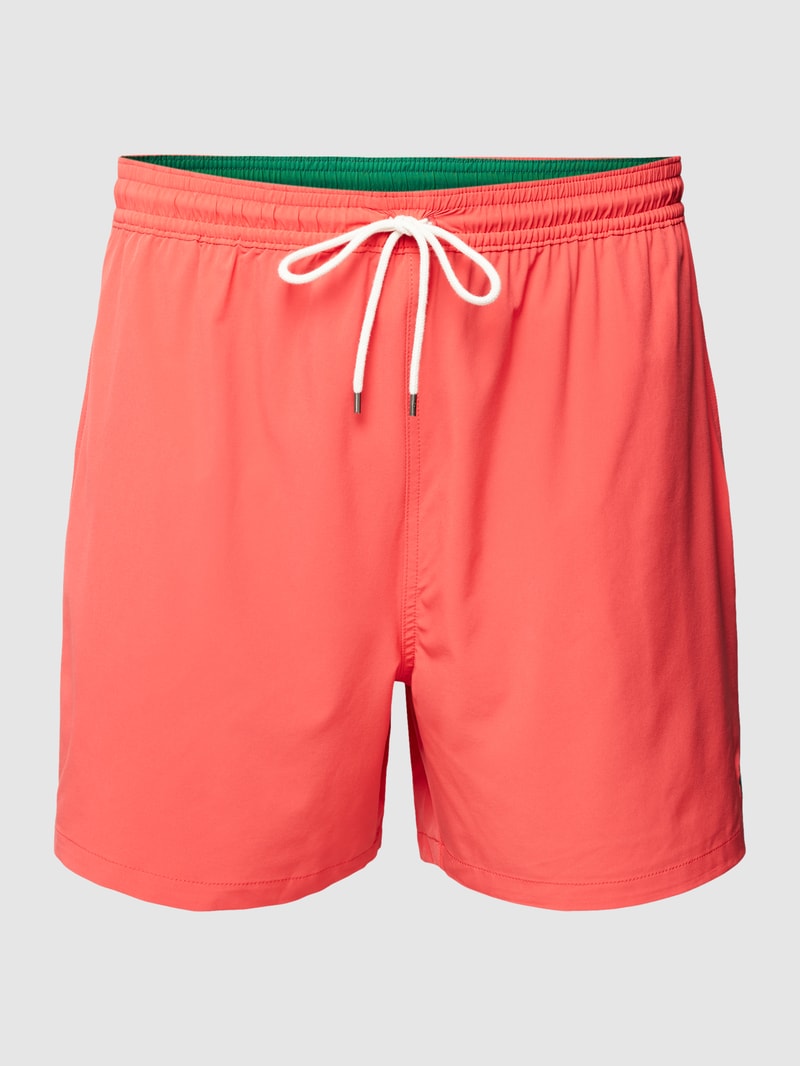 PLUS SIZE Badehose mit Logo-Stitching Modell 'TRAVELER-SWIM' in rot