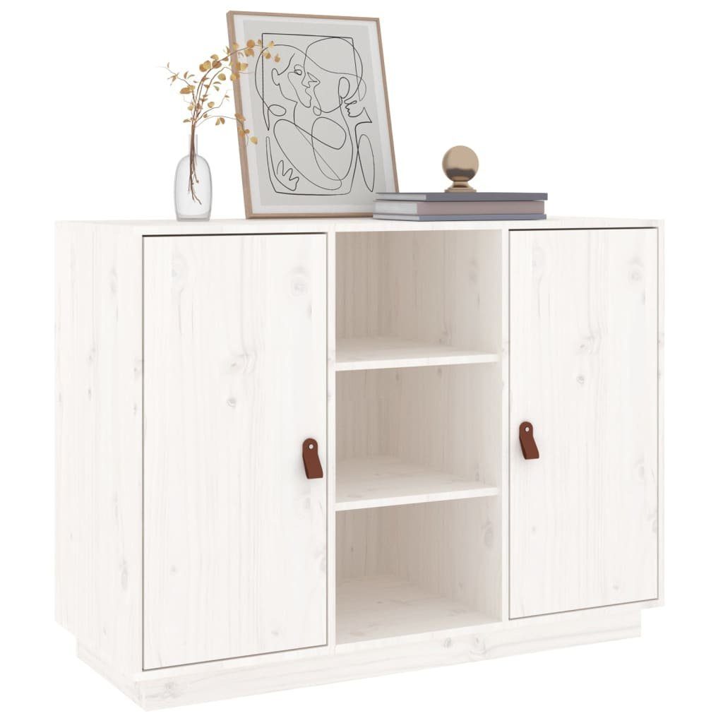 vidaXL Sideboard Sideboard Weiß 100x40x75 cm Massivholz Kiefer (1 St)