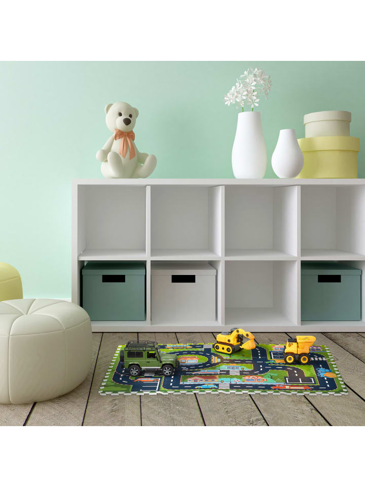 relaxdays 12tlg. Puzzlematte Straße in Bunt - (B)114 x (T)86 cm günstig kaufen onesize