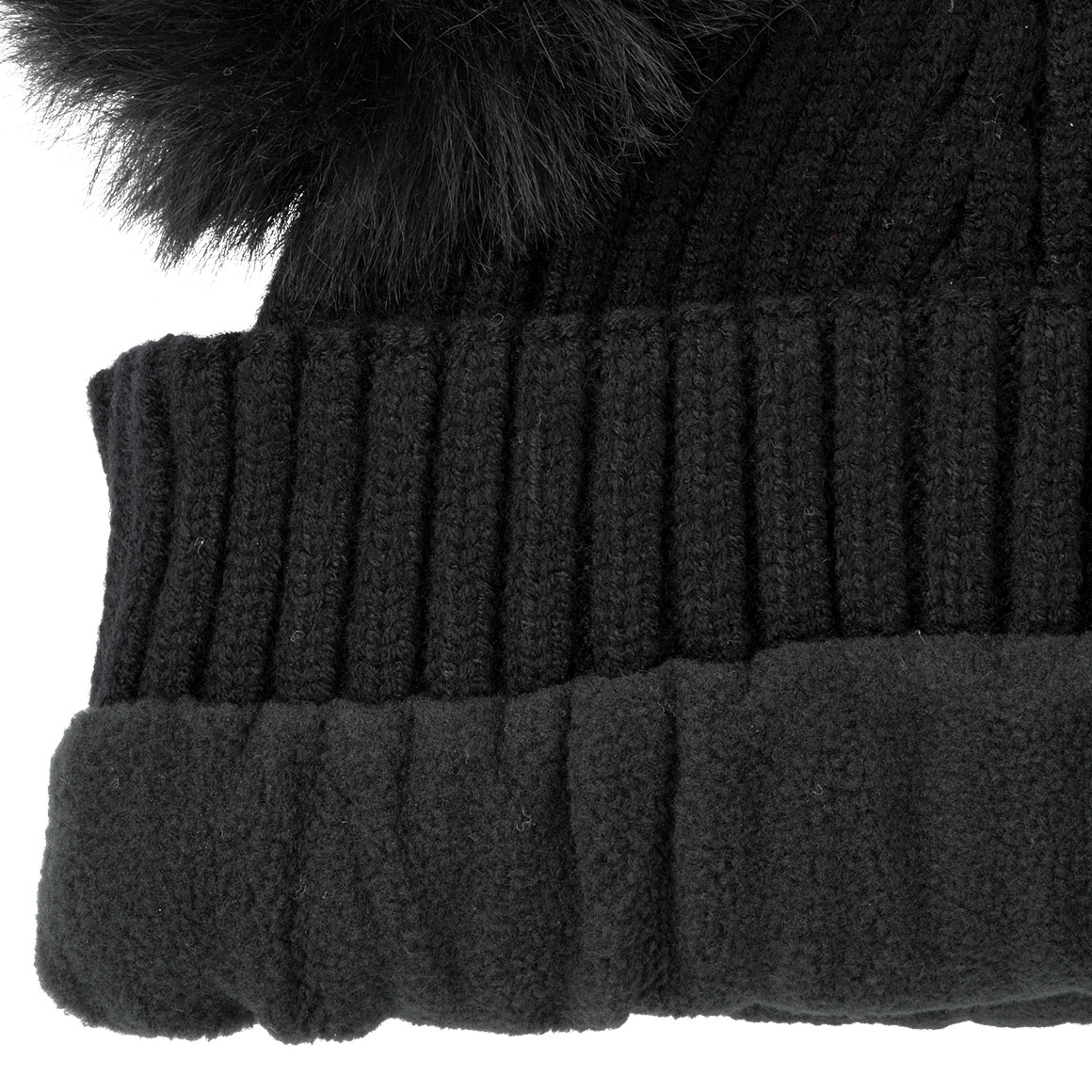 Mädchen Strickmütze mit 2 Bommeln