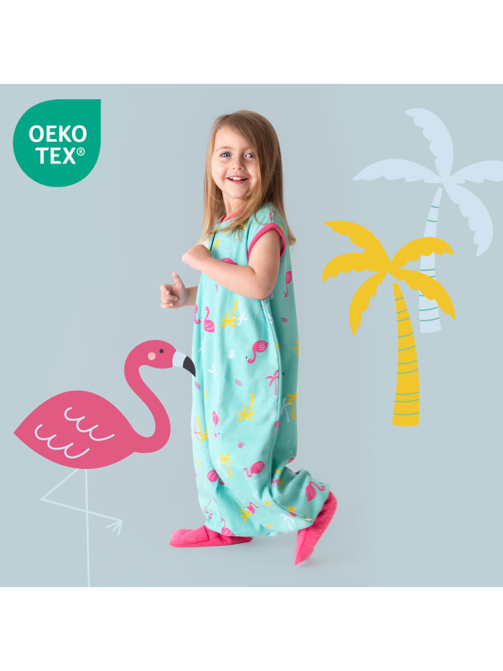 Schlummersack Bio Schlafsack mit Füßen und umklappbaren Bündchen 1.0 TOG in Pink günstig kaufen
