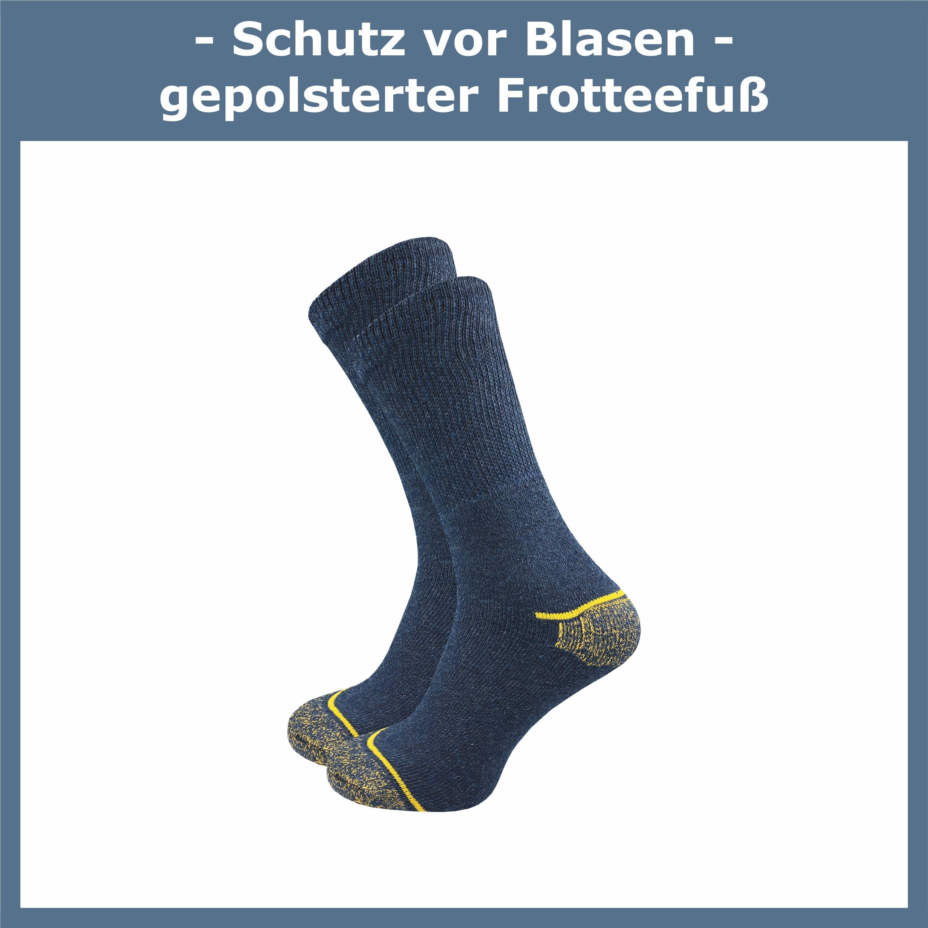 GAWILO Arbeitssocken für Herren mit Komfortbund ohne Gummi ohne einzuschneiden (10 Paar) Lange Haltbarkeit dank verstärkter Belastungszonen an Ferse & Spitze