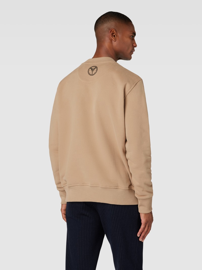 Sweatshirt mit gerippten Abschlüssen in beige
