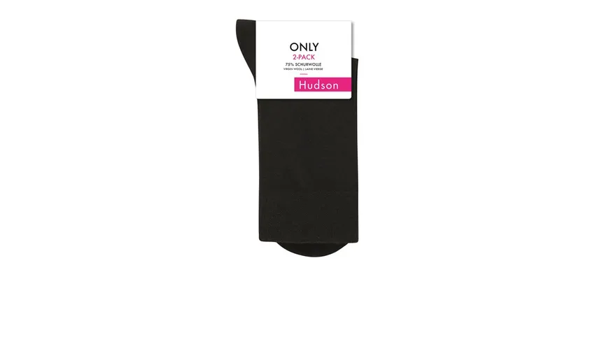 Hudson Damen Socken aus Schurwolle ONLY 2er Pack grau-meliert