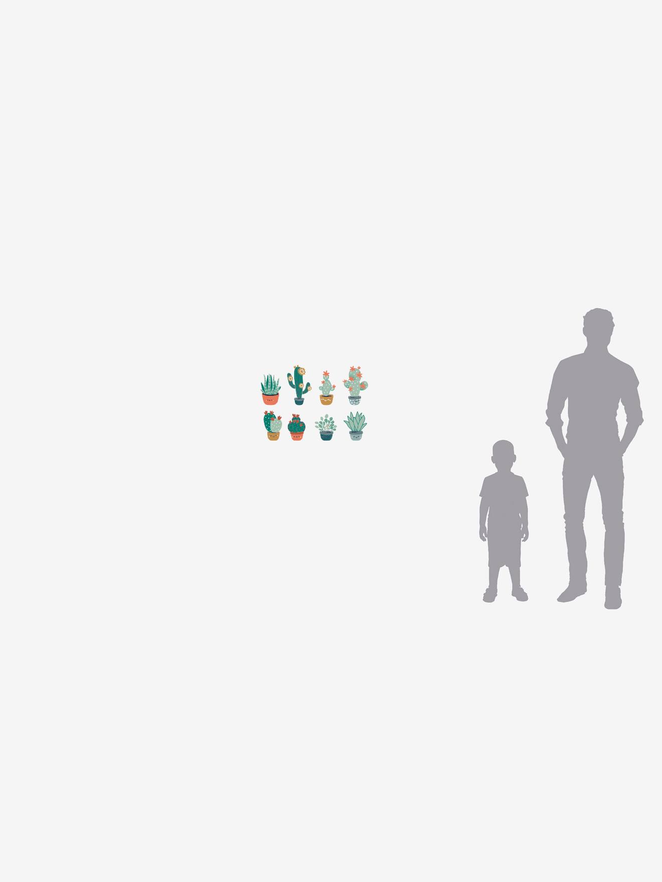 Vertbaudet Kinderzimmer 8er-Pack große Wandsticker, Kaktus - mehrfarbig