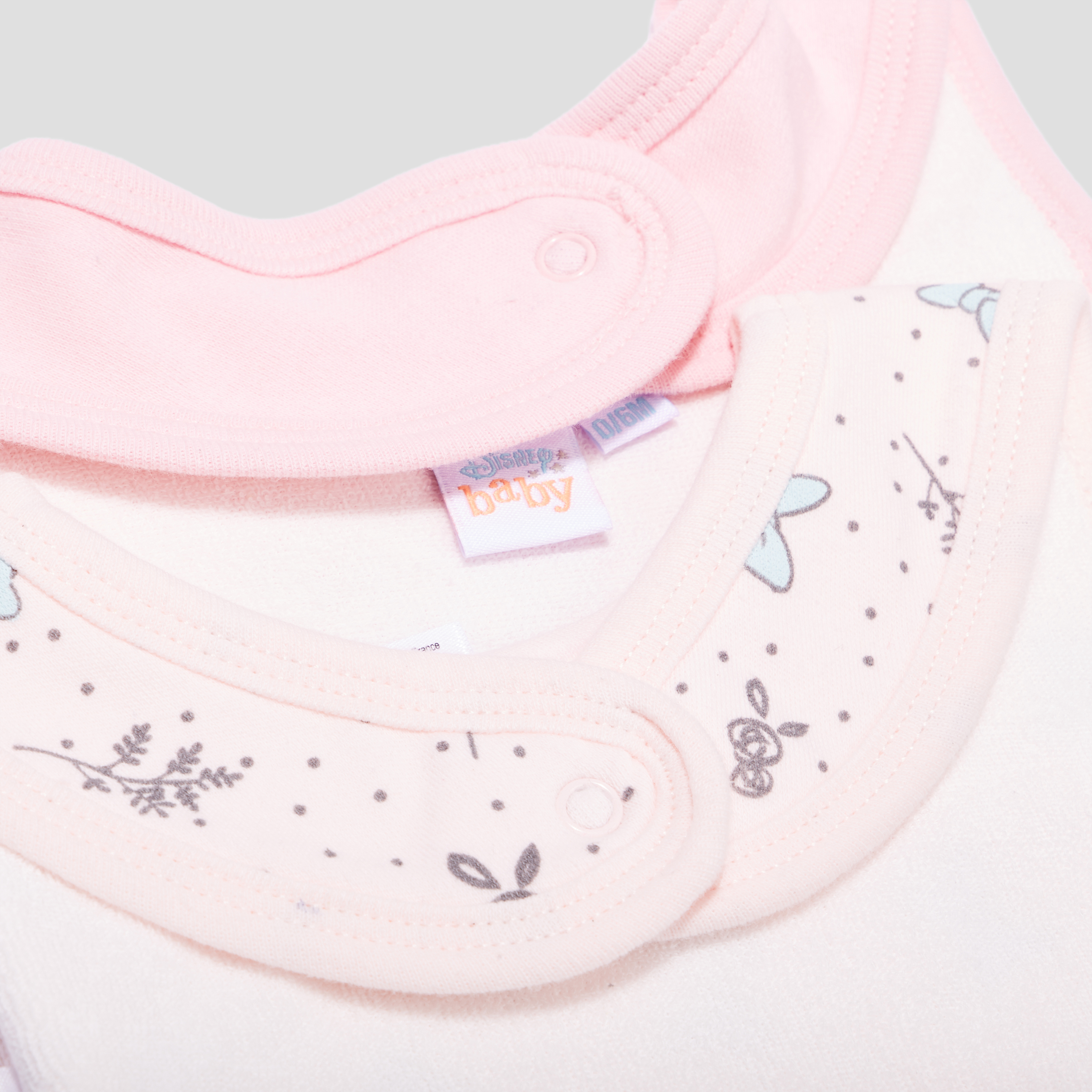 Lot 2 bavoirs coton Minnie rose clair bébé fille | La Halle