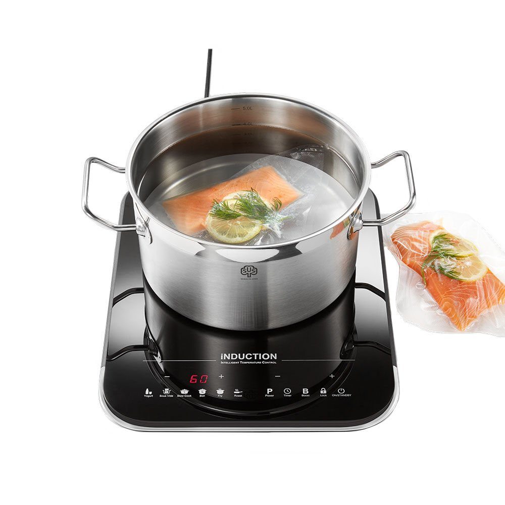 Hagen Grote Einzelkochplatte Intelligente Induktionskochplatte für temperaturgenaues Kochen