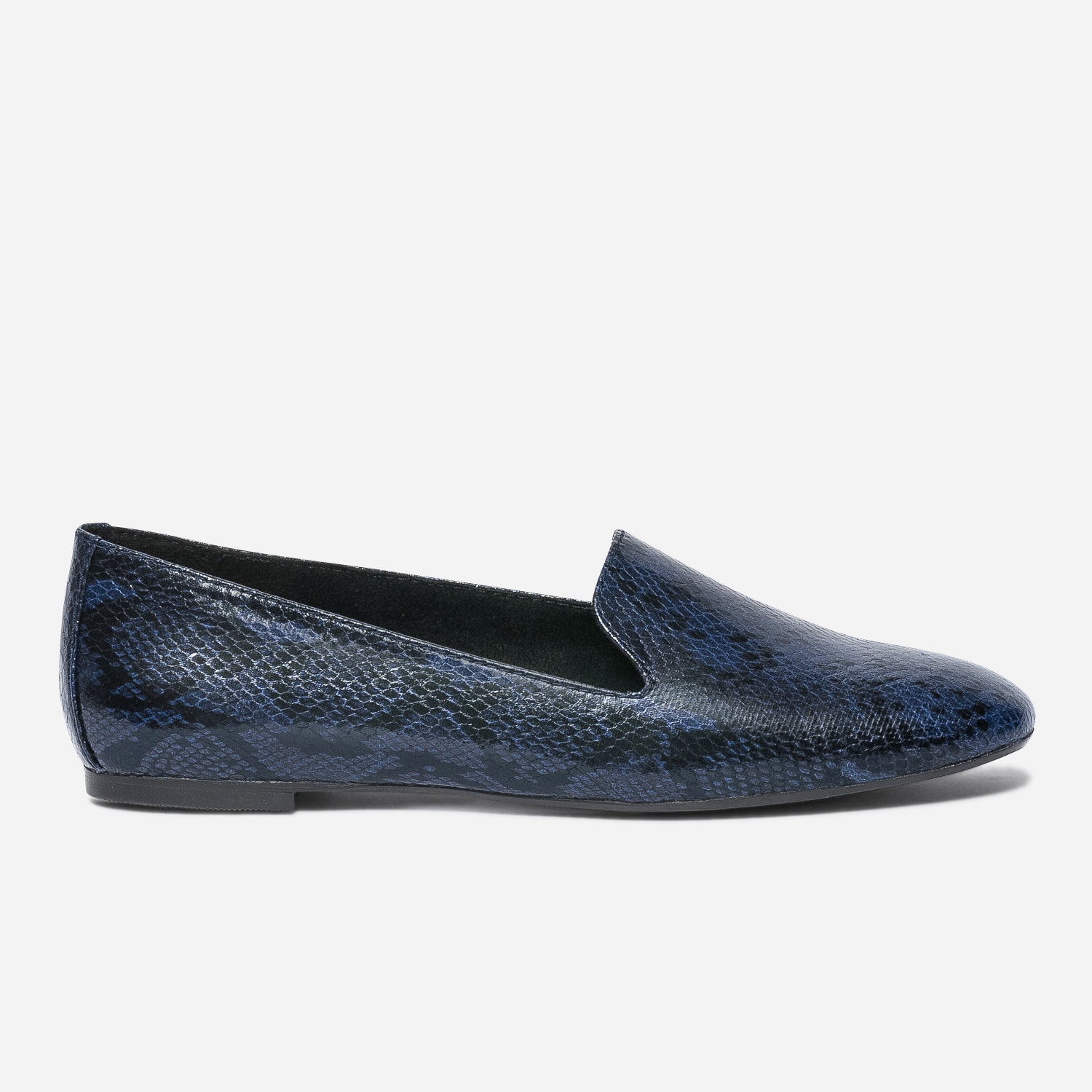 Slipper bleu foncé effet python
