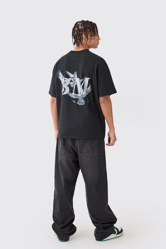 Oversize T-Shirt mit Bm-Print
