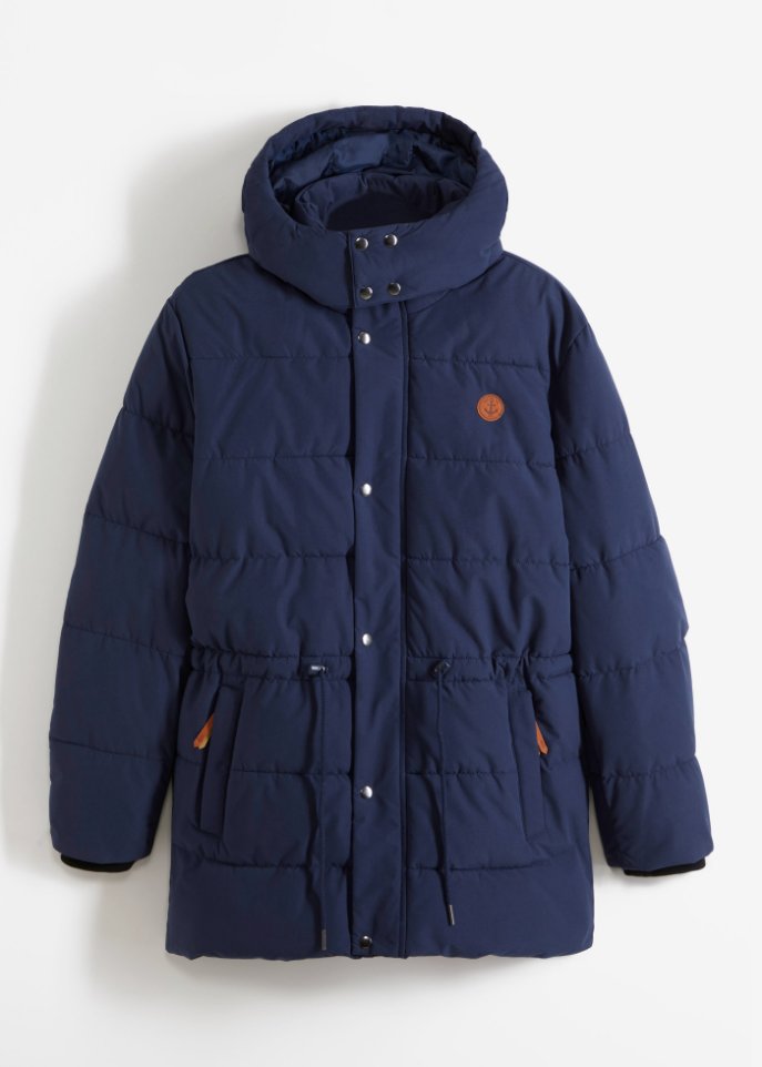 Steppjacke mit abnehmbarer Kapuze und Tunnelzug aus recyceltem Polyester