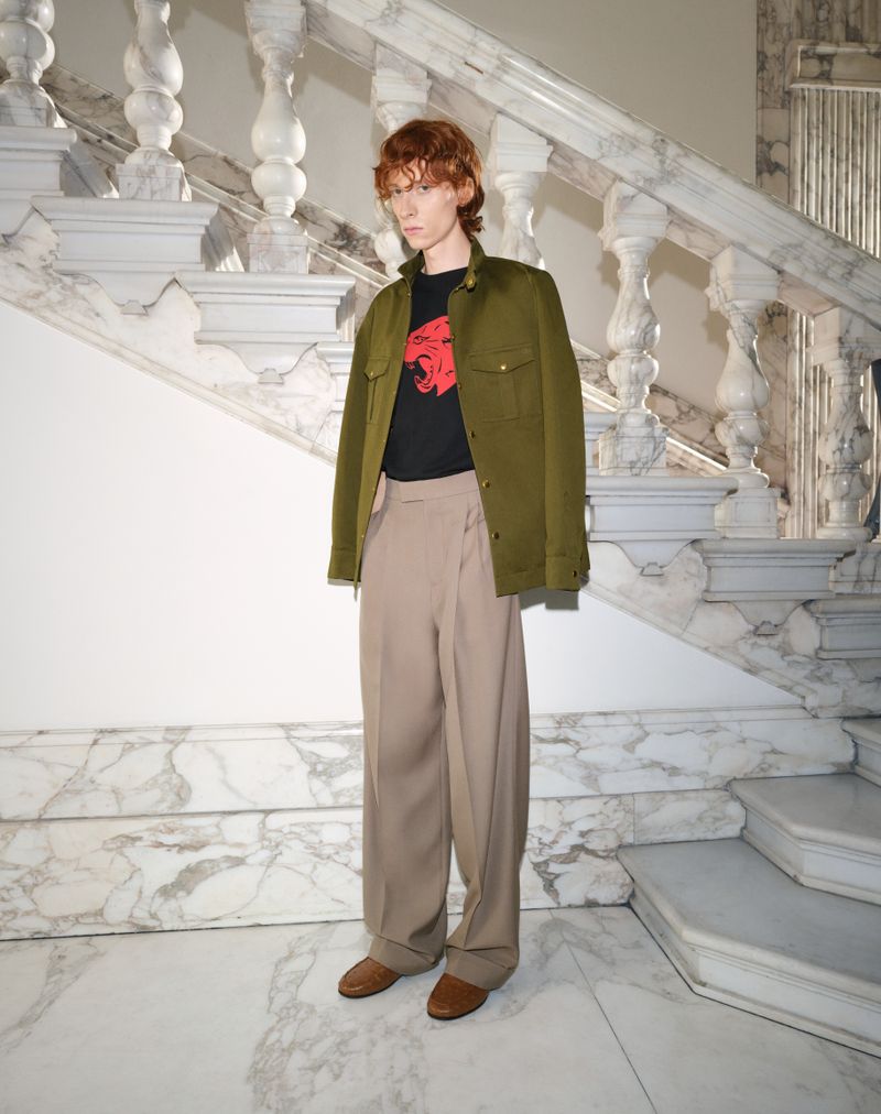 Valentino bomulds-T-shirt med panterprint