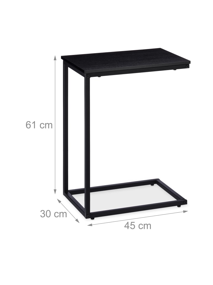 relaxdays Beistelltisch in Black - (B)30 x (H)61 x (T)45 cm günstig kaufen onesize