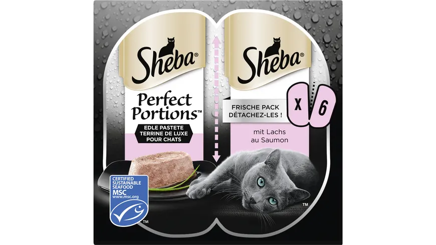 SHEBA® Perfect Portions™ Edle Pastete mit Lachs Portionsbeutel 225 g