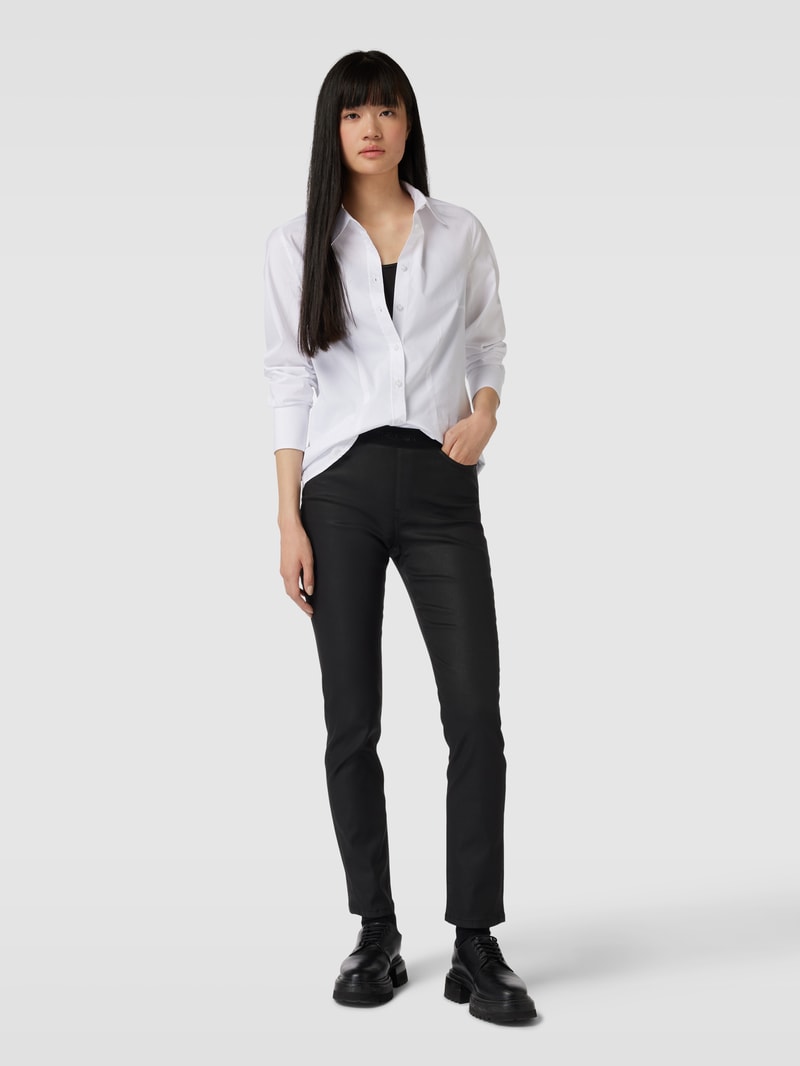 Bluse mit Hemdblusenkragen in weiß