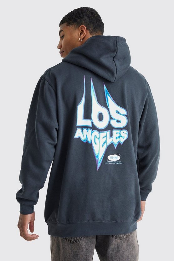 Oversize Hoodie mit Los Angeles-Print