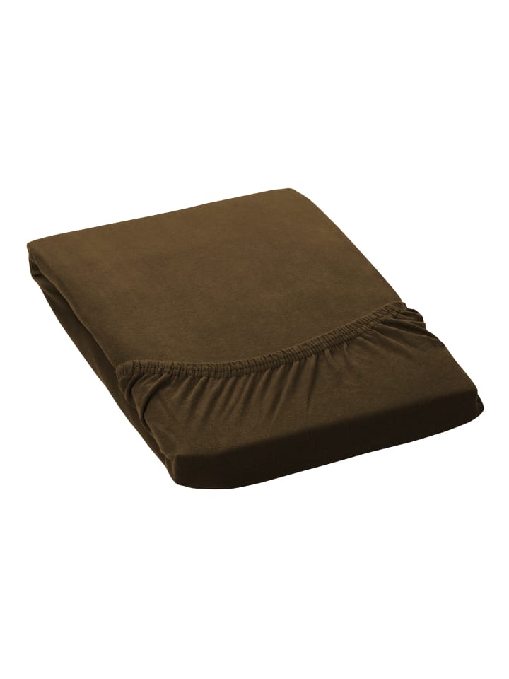 GMD Living Jersey Premium Spannbettlaken JANNEBY in Farbe Schokobraun günstig kaufen