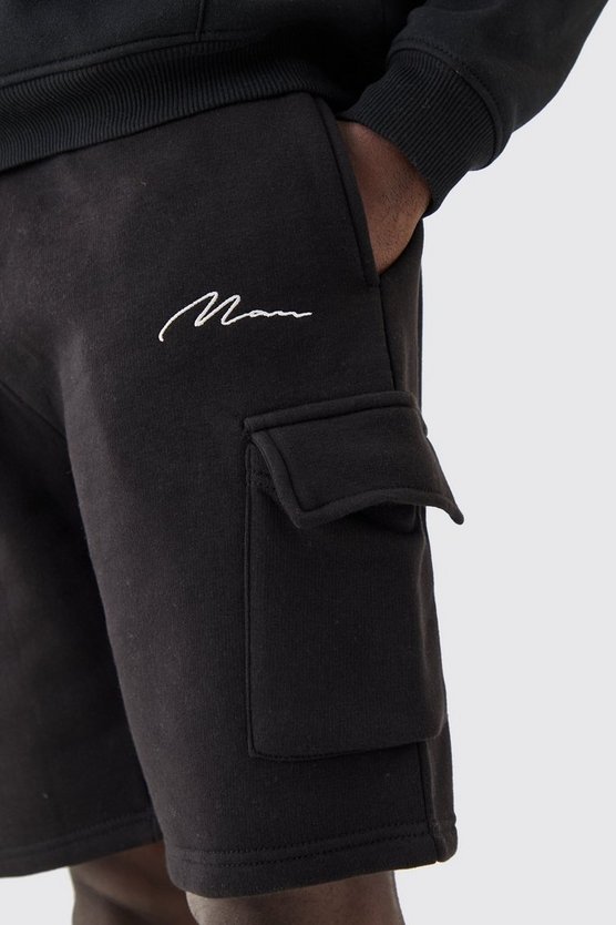 Lockere mittellange Man Signature Cargo-Shorts