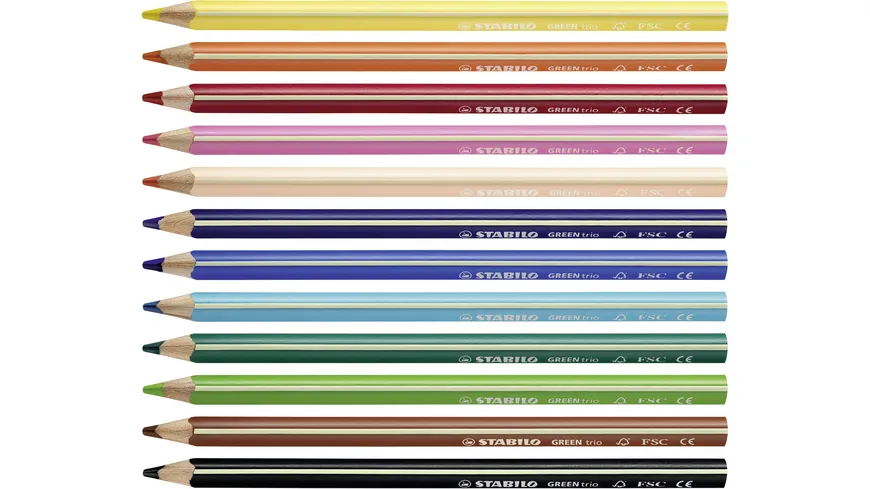 STABILO® Umweltfreundlicher Dreikant-Buntstift GREENtrio 12er Pack sortiert