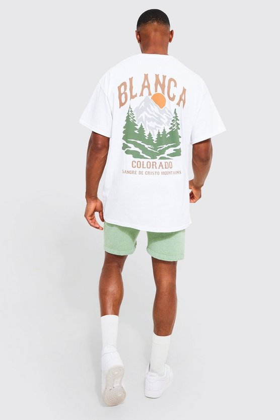 Oversize T-Shirt mit Colorado Mountains Print