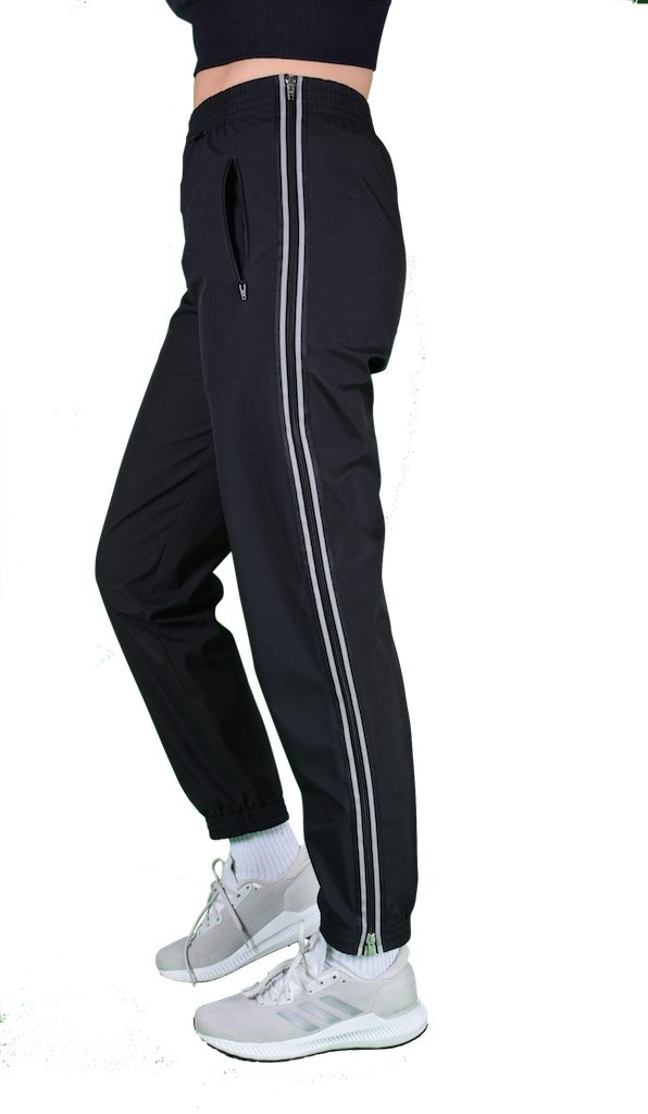sporthoch2 Funktionshose Sporthose HOSE TRAINING_Outdoor für Frauen 2-Wege-Reißverschlusssystem am Bein, reflektierende Streifen am gesamten Bein
