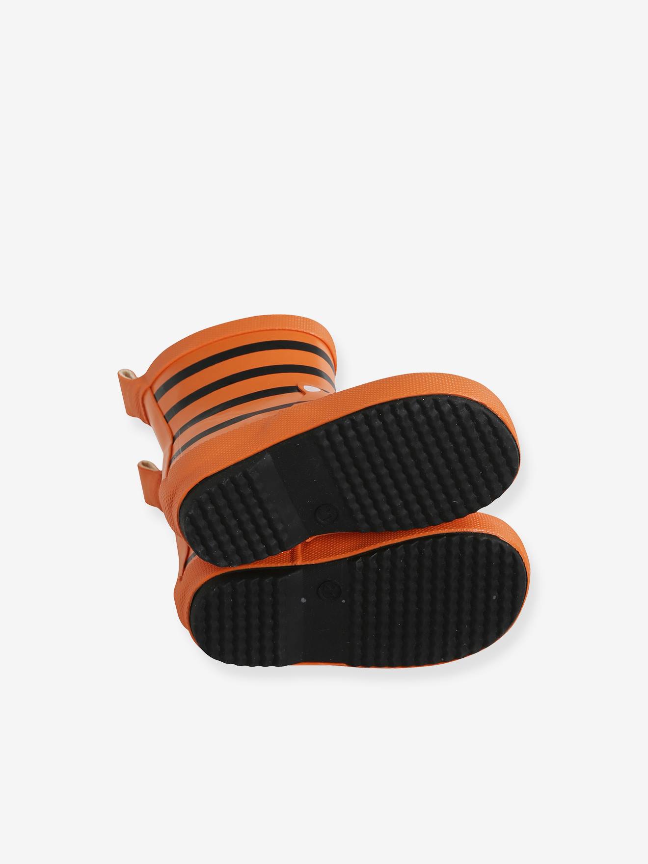 Bottes de pluie bébé garçon en caoutchouc orange