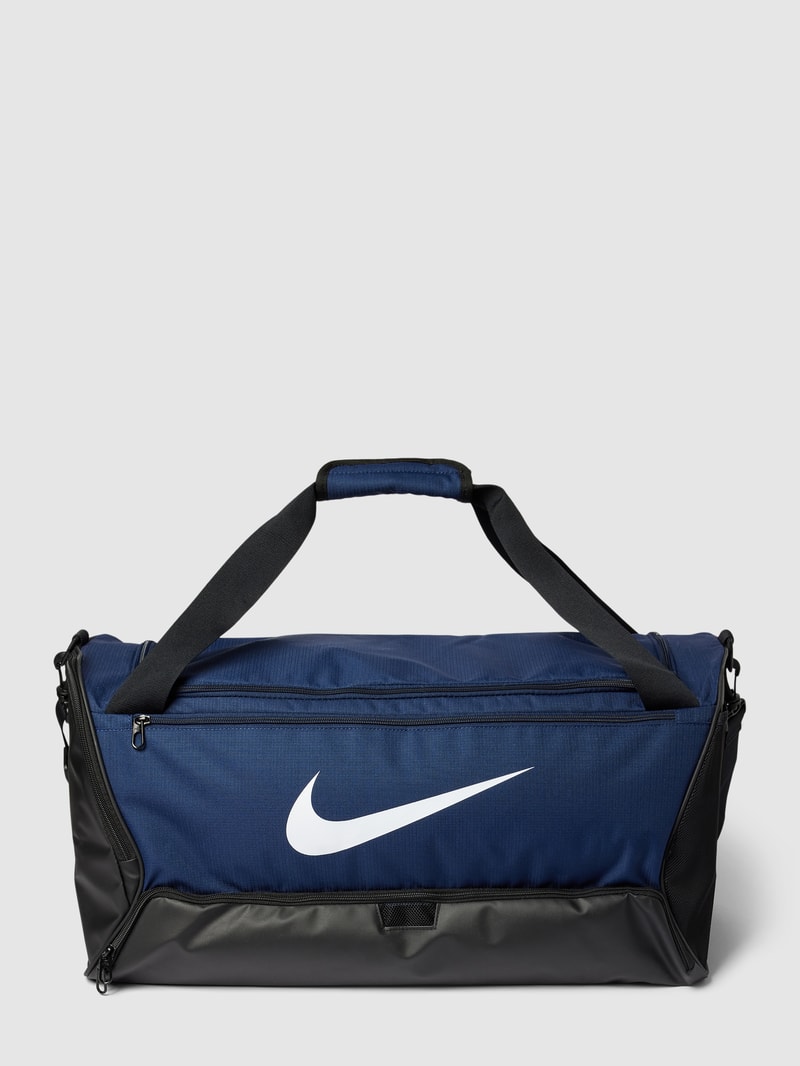 Weekender mit Label-Print in dunkelblau