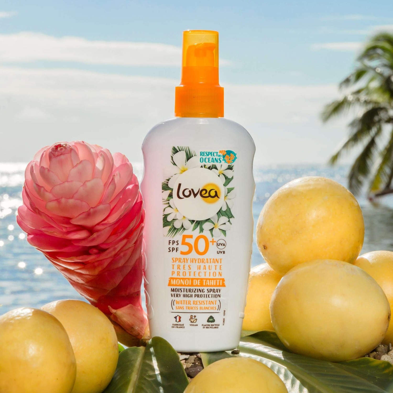 Lovea Nawilżający Spray SPF 50+ Bardzo Wysoka Ochrona Tahiti Monoi