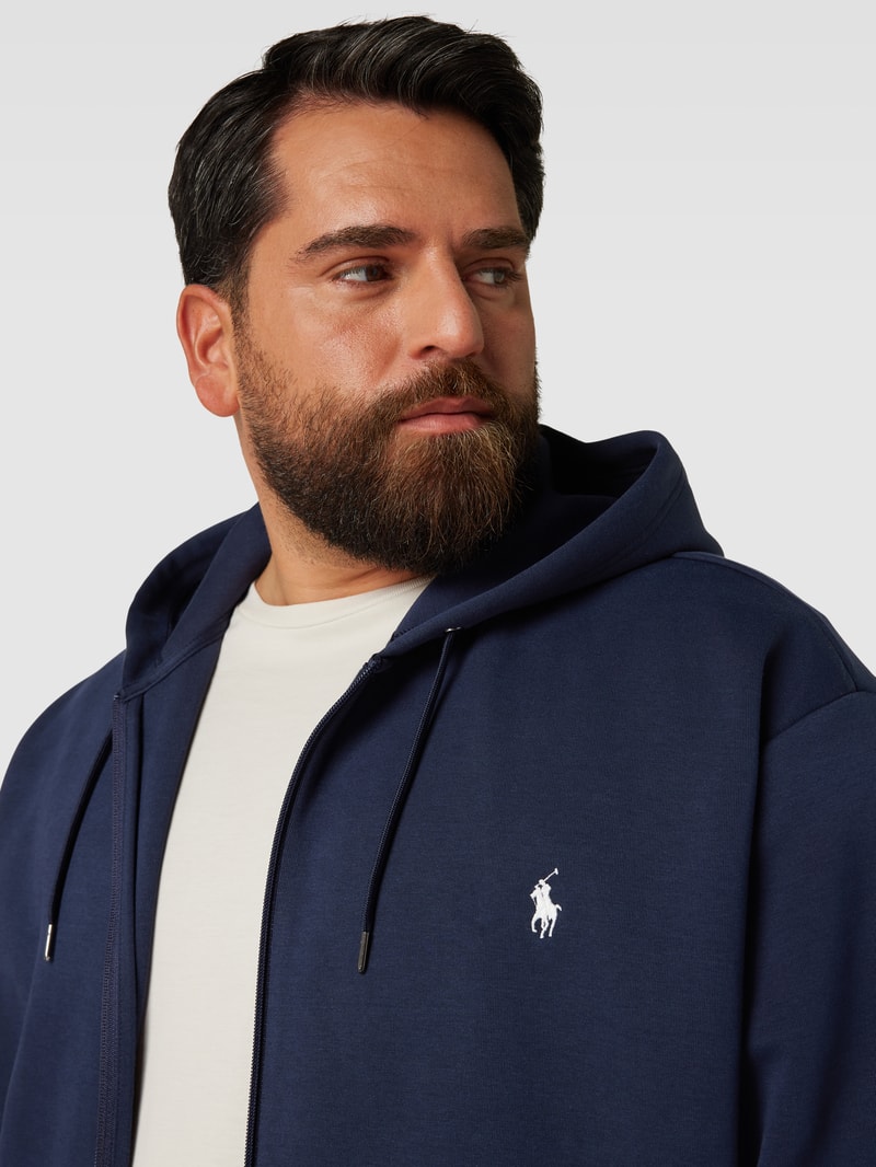 PLUS SIZE Sweatjacke mit Kapuze in marineblau