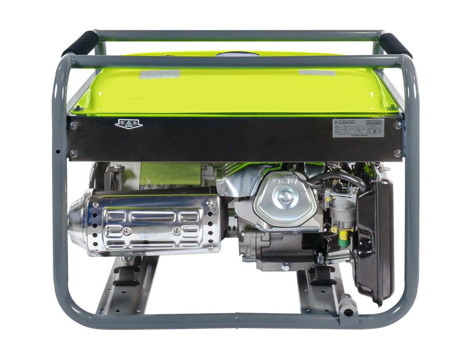 Könner & Söhnen Stromerzeuger KSB 6500C, 5,50 in kW, (Handanlasser, Motorleistung 15 PS, (AVR), 1-tlg., Steckdosen 1x16А, 1x32A (230V), Ausgangsspannung 12V), Kurzschlussschutz, Alternator mit Kupferwicklung.IP23M