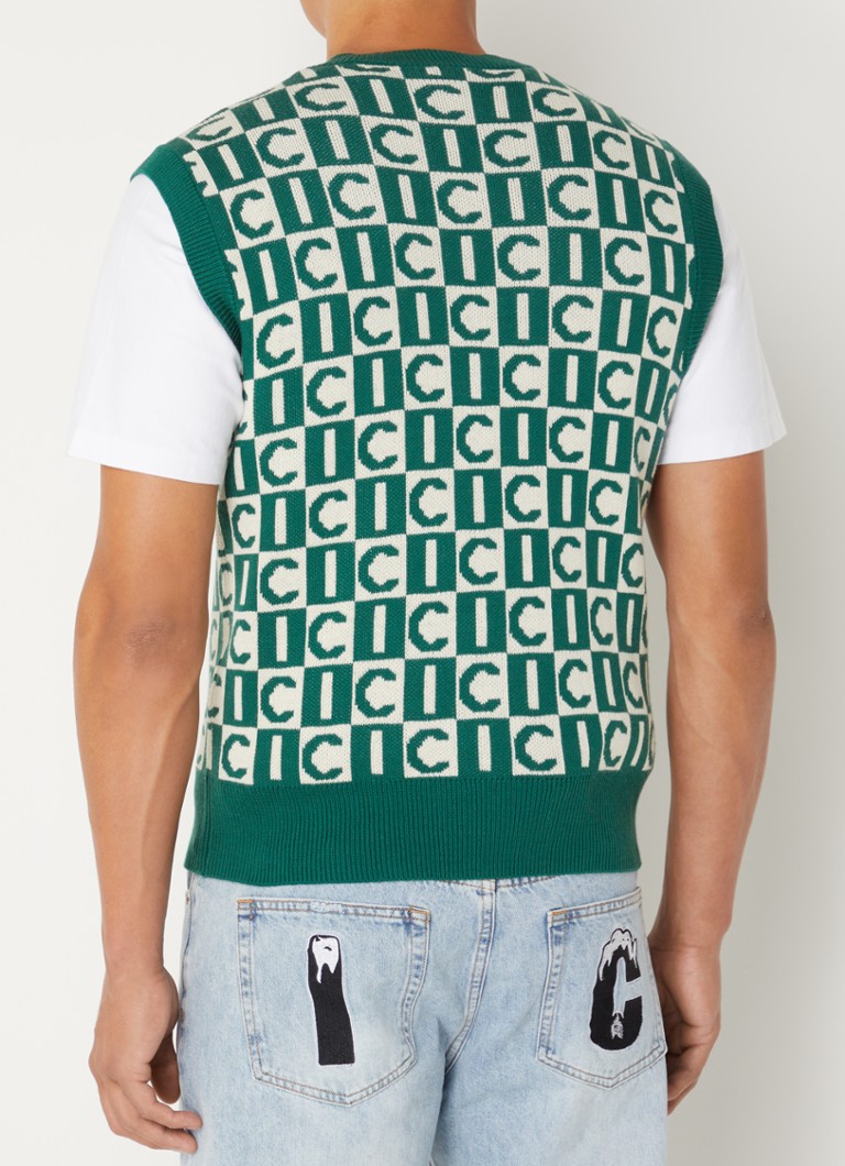 ICE CREAM Fine-knit sweater vest in wool blend with knitted-in logo