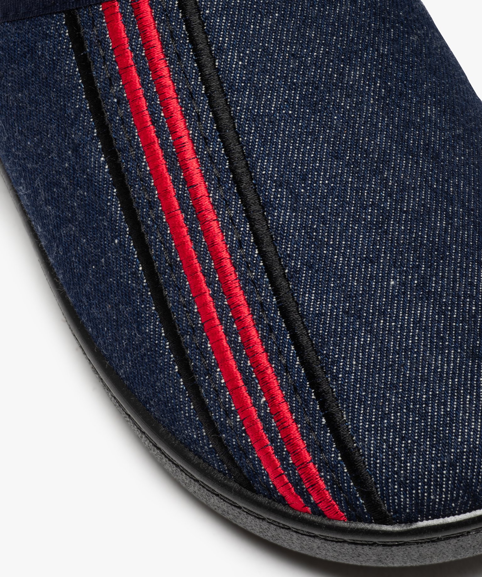 Chaussons homme confort mules en denim bleu | GEMO