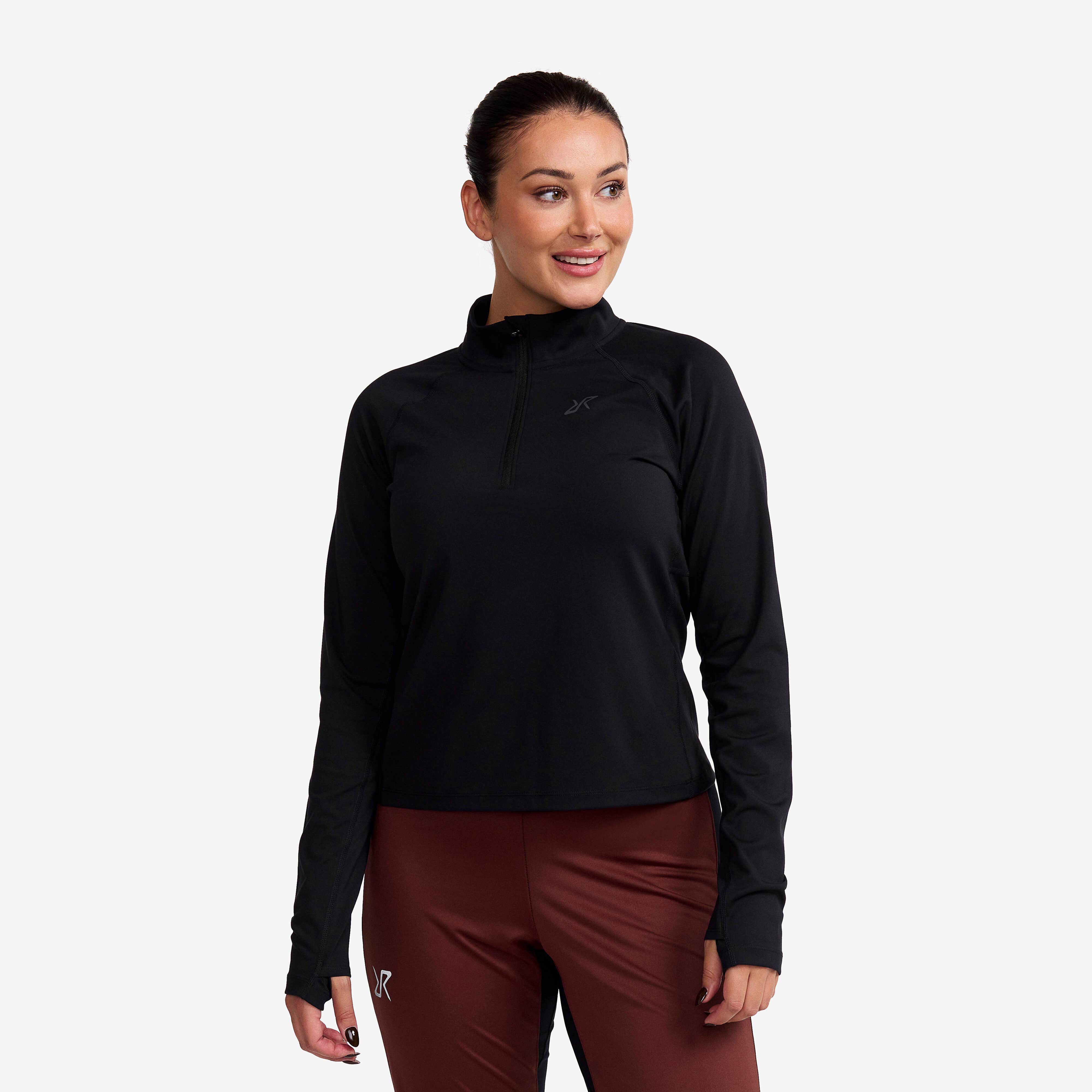 Prep Half-zip Top Femme Black
