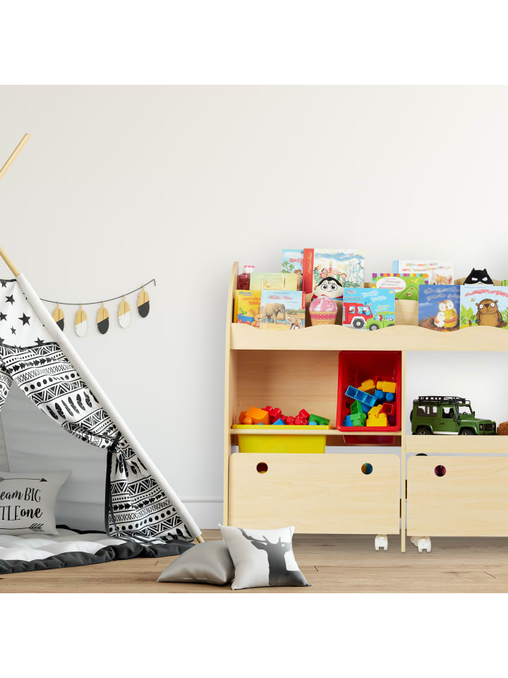 relaxdays Kinderregal in Holzfarben - (B)108 x (H)88 x (T)29 cm günstig kaufen onesize
