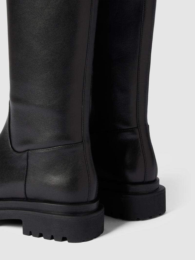 Stiefel aus Leder mit Label-Detail in schwarz
